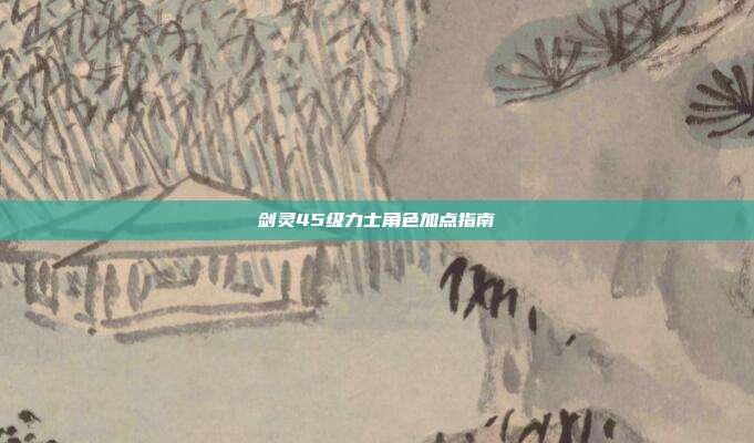 剑灵45级力士角色加点指南