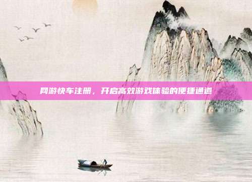 网游快车注册,开启高效游戏体验的便捷通道