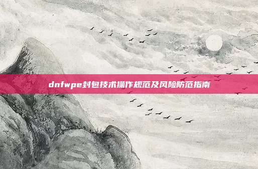 dnfwpe封包技术操作规范及风险防范指南