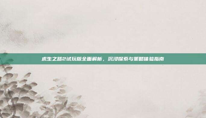 求生之路2试玩版全面解析,沉浸探索与策略体验指南