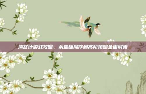 清宫计游戏攻略,从基础操作到高阶策略全面解析