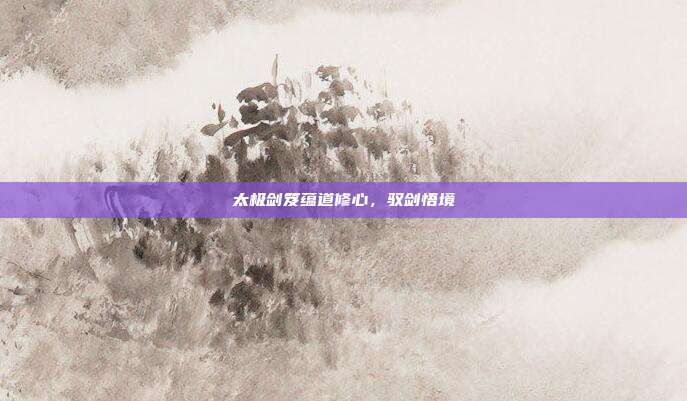 太极剑笈蕴道修心,驭剑悟境
