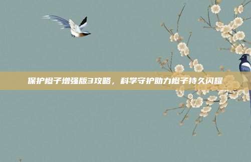 保护橙子增强版3攻略,科学守护助力橙子持久闪耀