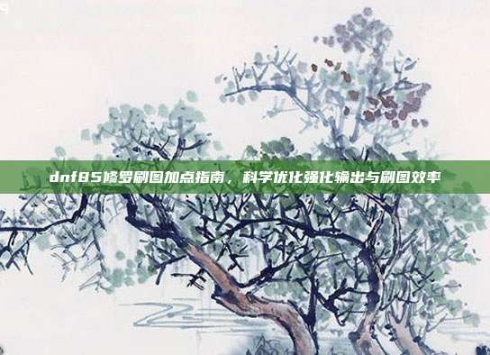 dnf85修罗刷图加点指南,科学优化强化输出与刷图效率