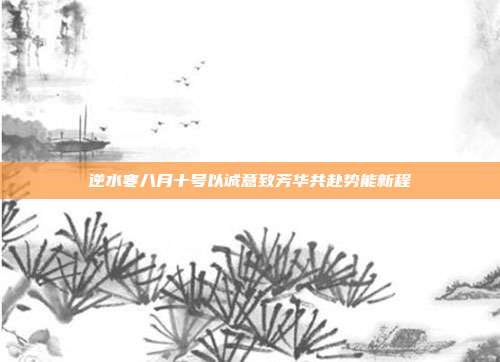 逆水寒八月十号以诚意致芳华共赴势能新程