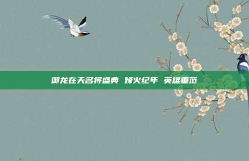 御龙在天名将盛典 烽火纪年 英雄垂范