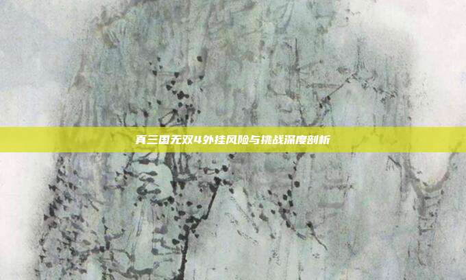 真三国无双4外挂风险与挑战深度剖析
