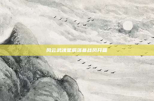风云武魂星辰落幕战风开篇
