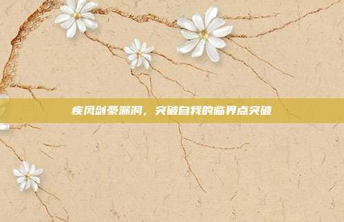 疾风剑豪漏洞,突破自我的临界点突破