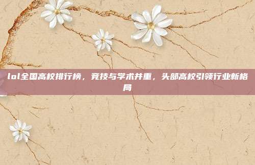 lol全国高校排行榜,竞技与学术并重,头部高校引领行业新格局
