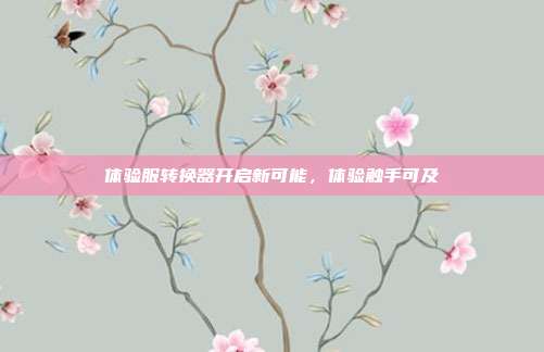 体验服转换器开启新可能,体验触手可及