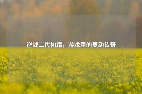 逆战二代初霜,游戏里的灵动传奇