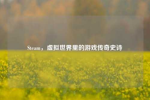 Steam,虚拟世界里的游戏传奇史诗
