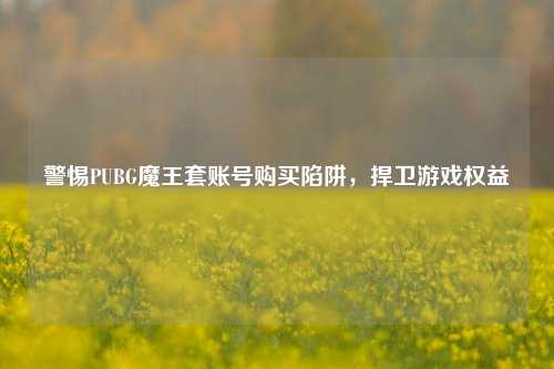 警惕PUBG魔王套账号购买陷阱,捍卫游戏权益