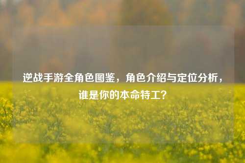 逆战手游全角色图鉴,角色介绍与定位分析,谁是你的本命特工?
