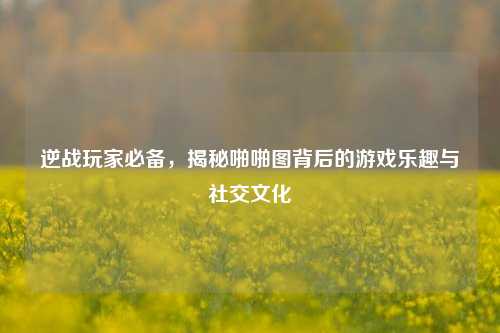 逆战玩家必备,揭秘啪啪图背后的游戏乐趣与社交文化