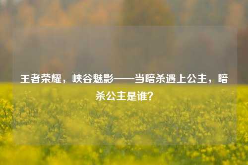 王者荣耀,峡谷魅影——当暗杀遇上公主,暗杀公主是谁?