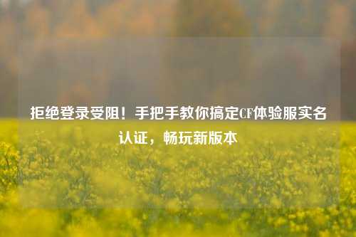 拒绝登录受阻！手把手教你搞定CF体验服实名认证，畅玩新版本