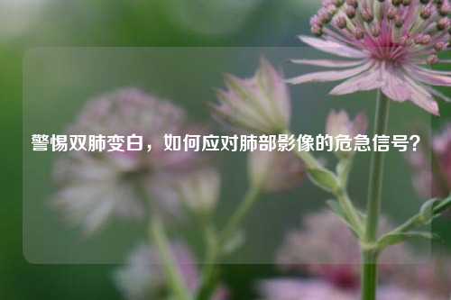 警惕双肺变白,如何应对肺部影像的危急信号?