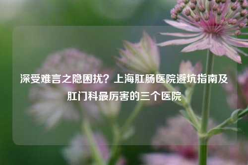 深受难言之隐困扰?上海肛肠医院避坑指南及***科最厉害的三个医院