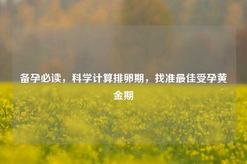 备孕必读,科学计算排卵期,找准更佳受孕黄金期