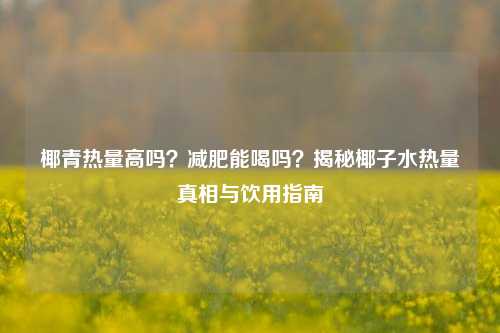 椰青热量高吗?减肥能喝吗?揭秘椰子水热量真相与饮用指南