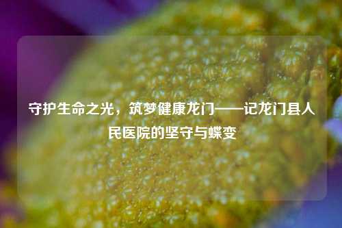 守护生命之光,筑梦健康龙门——记龙门县人民医院的坚守与蝶变
