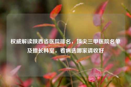 权威解读陕西省医院排名,顶尖三甲医院名单及擅长科室,看病选哪家请收好