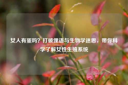 女人有蛋吗?打破俚语与生物学迷思,带你科学了解女性生殖系统