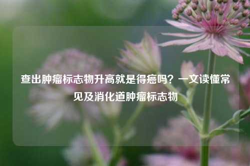 查出肿瘤标志物升高就是得癌吗?一文读懂常见及消化道肿瘤标志物